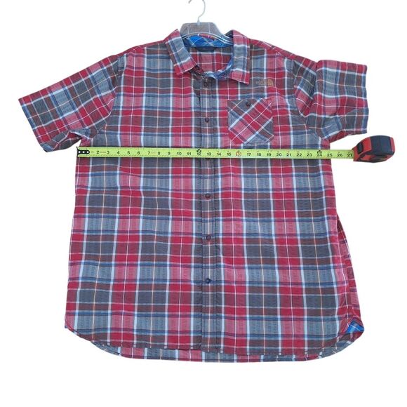The North Face Seersucker Shirt QuickDry SS Alcoasta Red Plaid Button Up XXL 2XL - Picture 13 of 16
